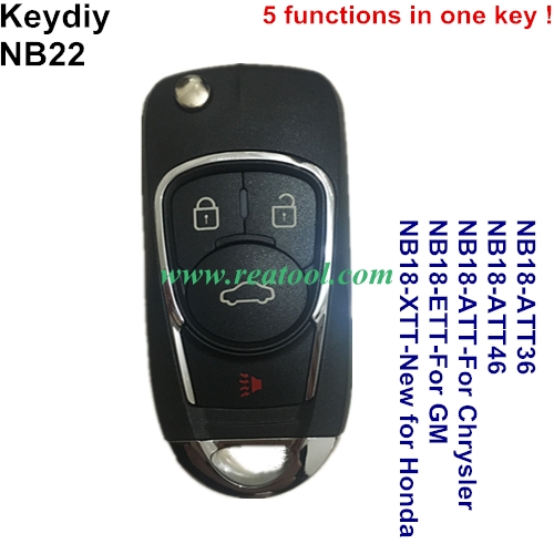 Keydiy NB22-3+1 Remote Key for KD900 KD900+ URG200 (5 functions in one key )