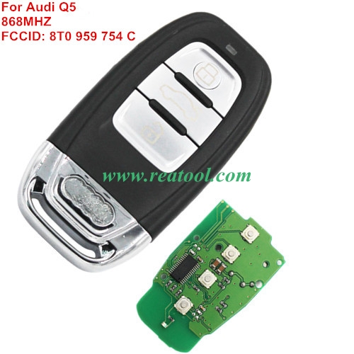 For Audi Q5 3 buttons remote key with 868MHZ 8T0 959 754 C