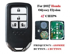 4 buttons remote car key 433mhz with 47 chips for 