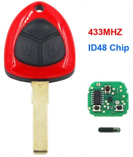 For Ferrari 3 button remote for 458 Italia California 599 GTB Fiorano ID48 Chip