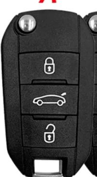 for　Citroen 433 MHz transponder HITAG AES 3 button smart key fob