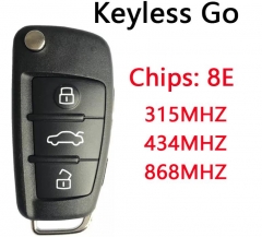 FOR Audi Q7, A6, S6 2006+ Flip Remote, 3Buttons 8E Chip,434mhz 4F0837220AK 4F0 837 220 AK
