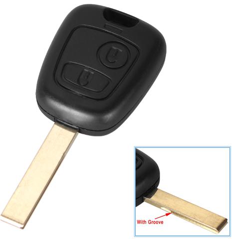 For Citroen 2 button remote key blank with HU83 blade No logo