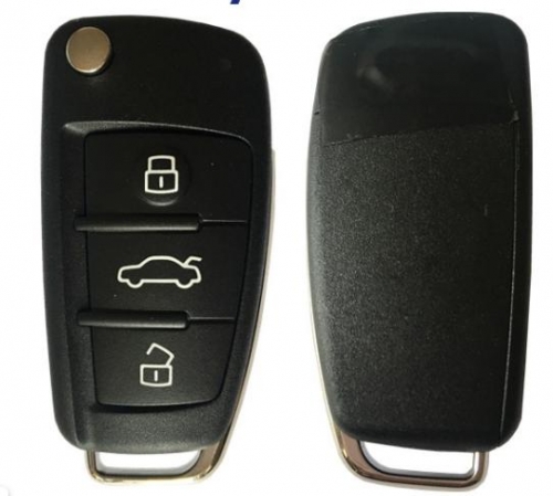 FOR Audi A1, S1, Q3 2010+ Flip Remote, 3Buttons 48 MEGAMOS-TP25, 434MHz 8X0 837 220
