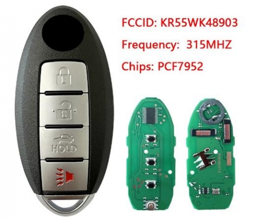 For Nissan Altima, Maxima 2007+ Smart Key, 4Buttons 285E3-JA02A 315MHz, KR55WK48903