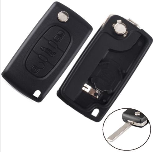 For Peugeot 307 3 button 
flip key blank with trunk button
 -