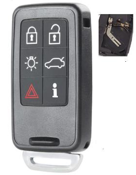 For Volvo 6 button remote key shell with 2 parts battery clamp