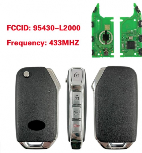 2021-2022 For Kia K5 / 3+1-Button Flip Key / PN: 95430-L2000 / CQOTD00660 (DL3) (OEM)